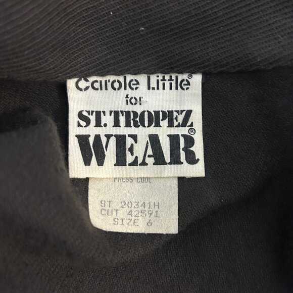 Carole Little Military Cropped Jacket Brown Cotton Twill Buttons and Belt Size 6 - Picture 5 of 13